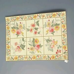 4 April Cornell yellow green placemats cotton Floral